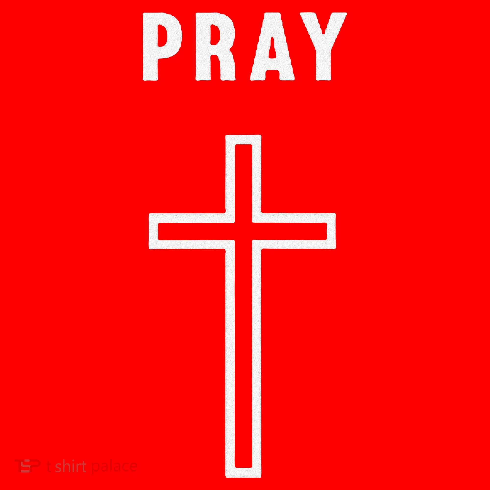 Pray Cross Minimalist Religious Santa Hat