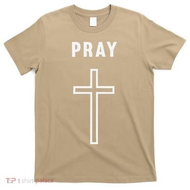 Pray Cross Minimalist Religious T-Shirt