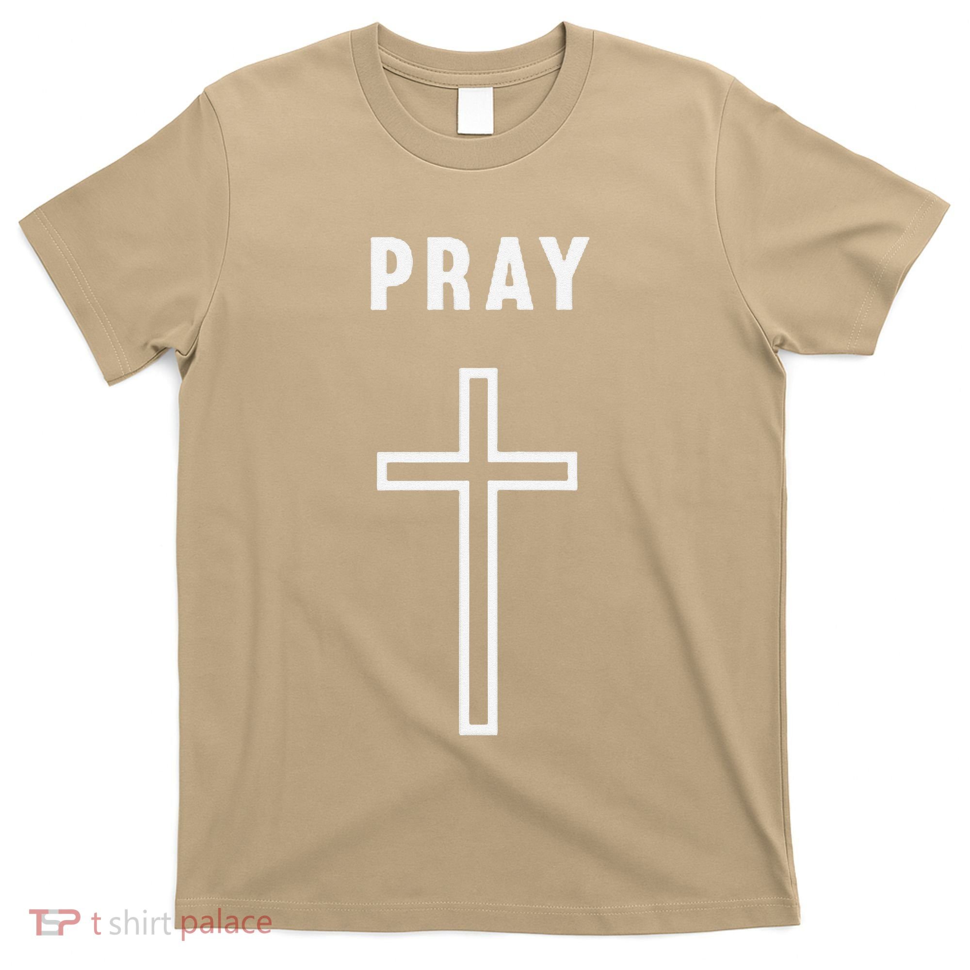 Pray Cross Minimalist Religious T-Shirt
