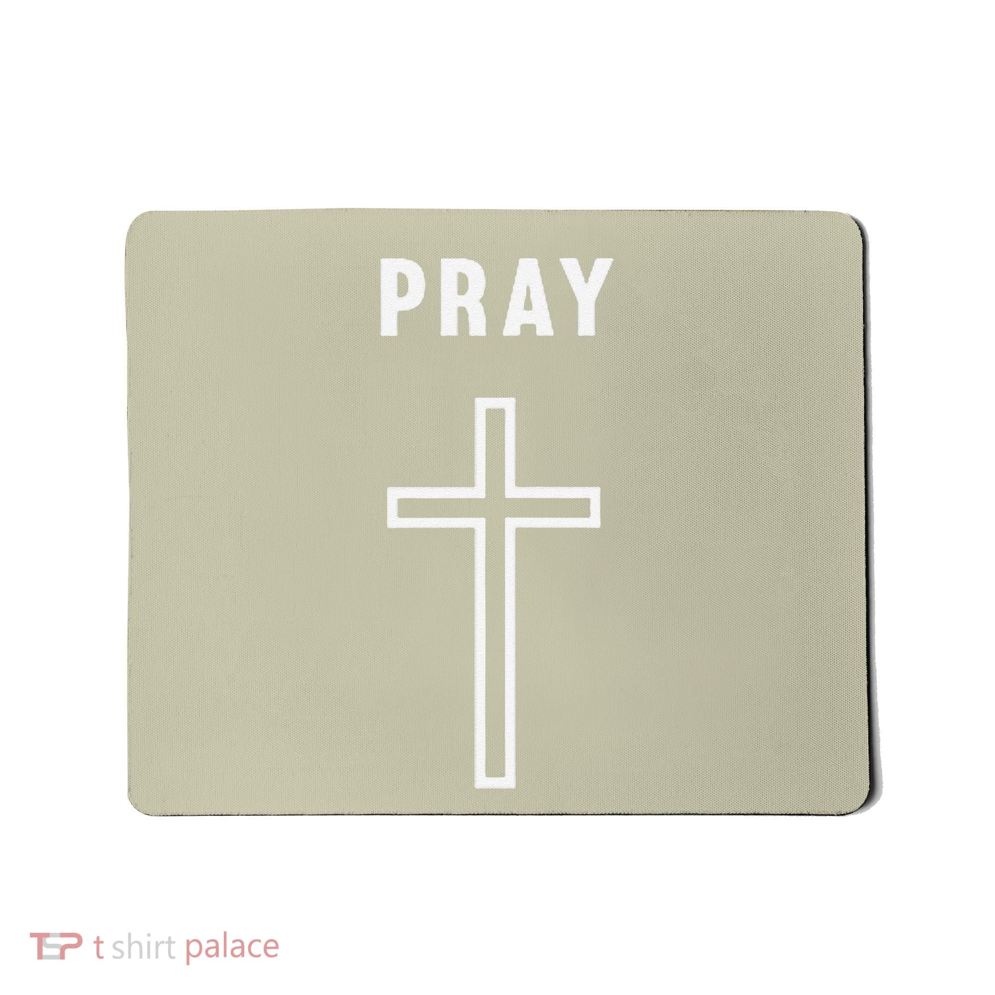 Pray Cross Minimalist Religious Mousepad