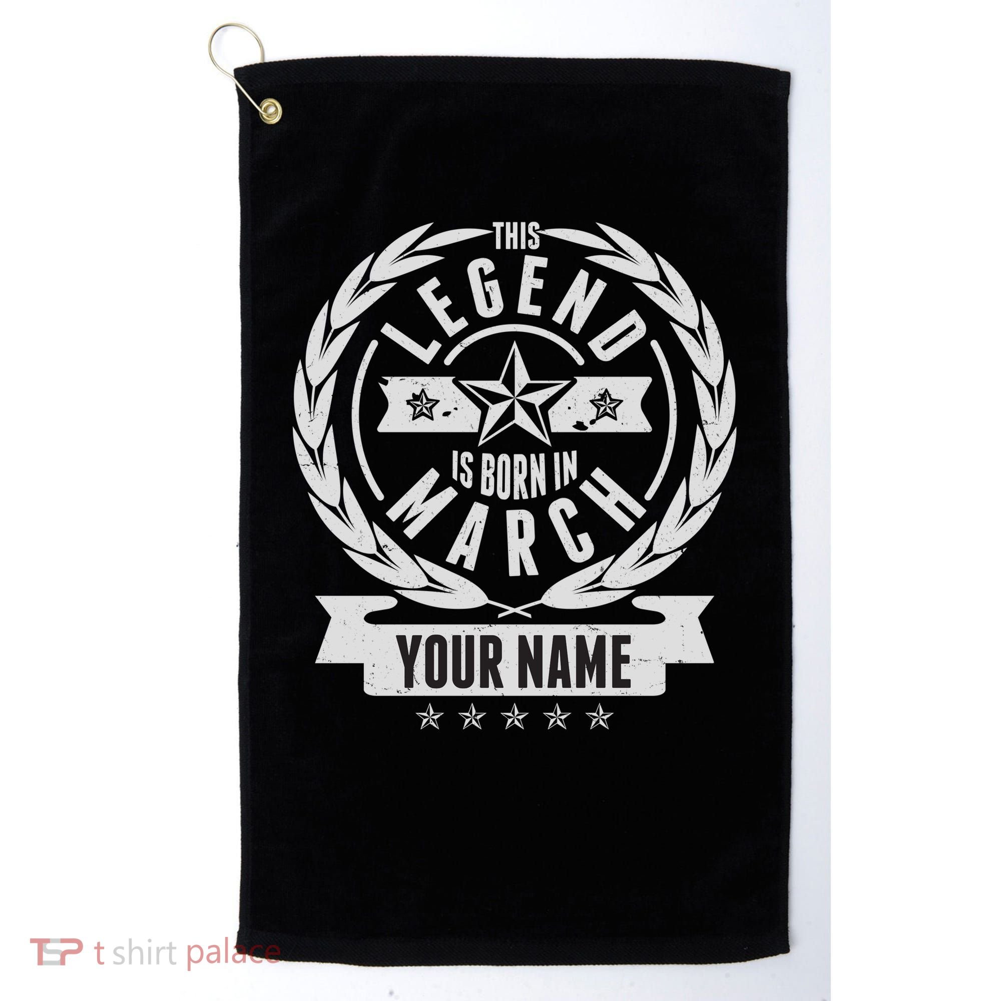 Personalized Custom Name This Legends Is Born In March Golf Towel
