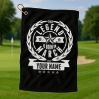 Personalized Custom Name This Legends Is Born In March Golf Towel thumb 1