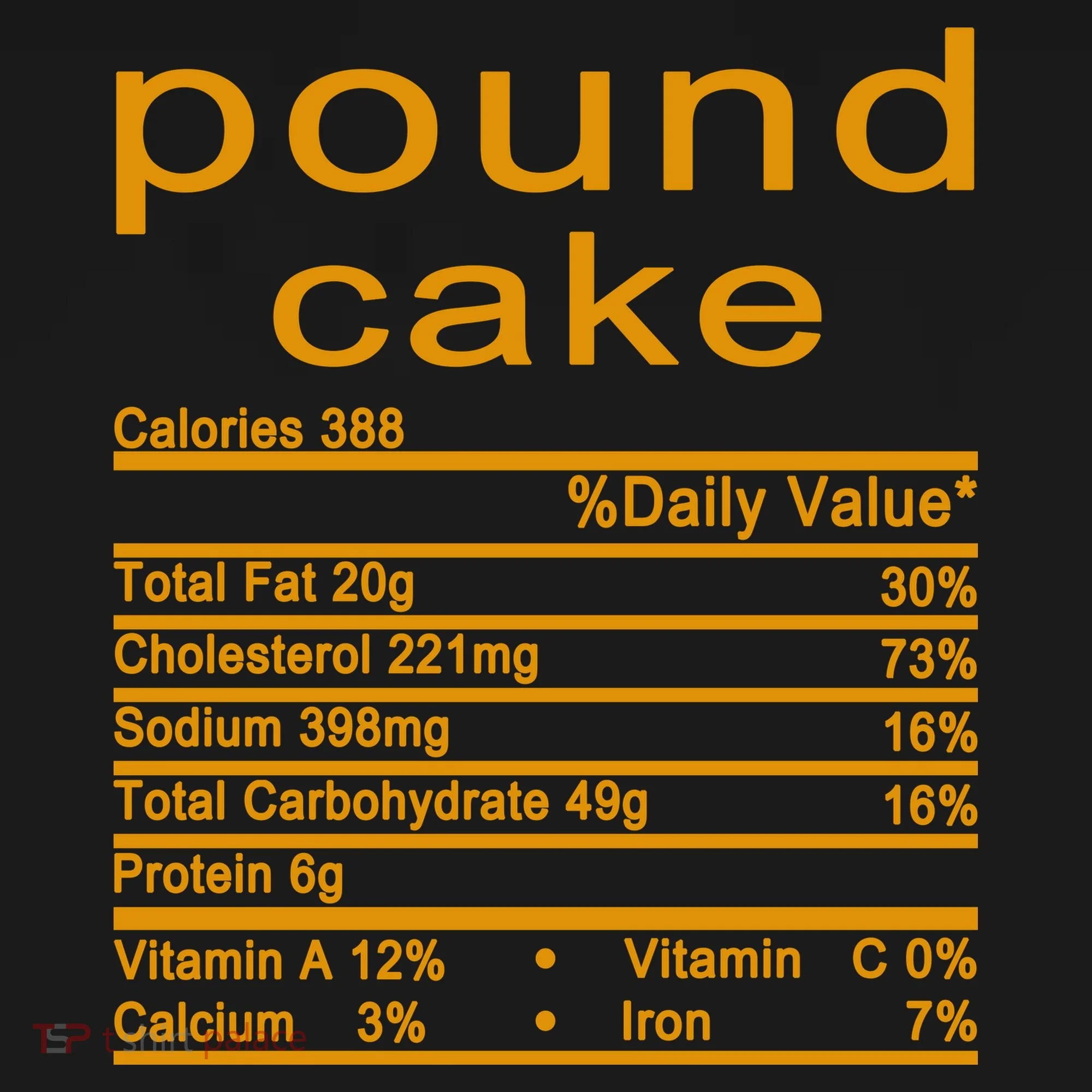 Pound Cake Nutrition Facts Label Kids Long Sleeve Shirt
