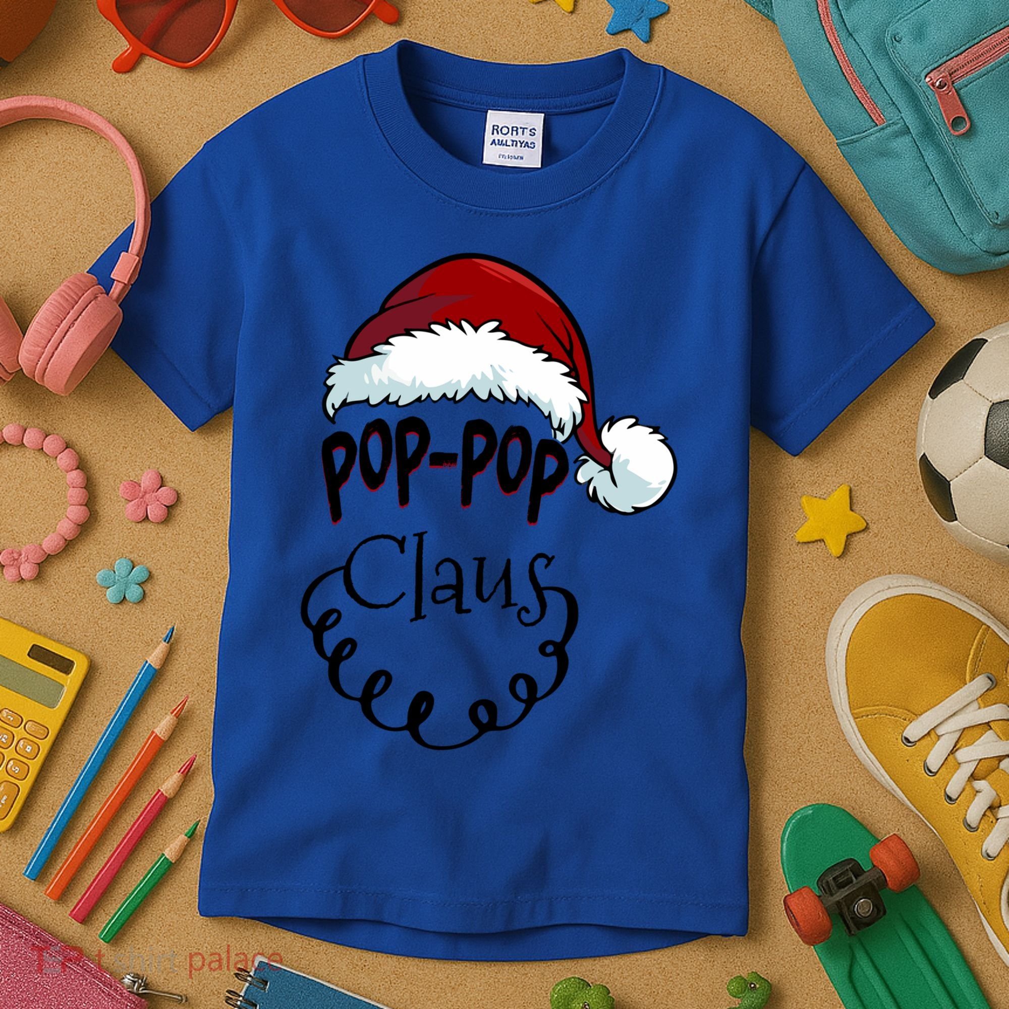 Poppop Claus New Christmas Santa Claus Gift Kids T-Shirt