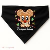 Personalized Custom Name Cute Mouse Family Christmas USA-Made Doggie Bandana thumb 0