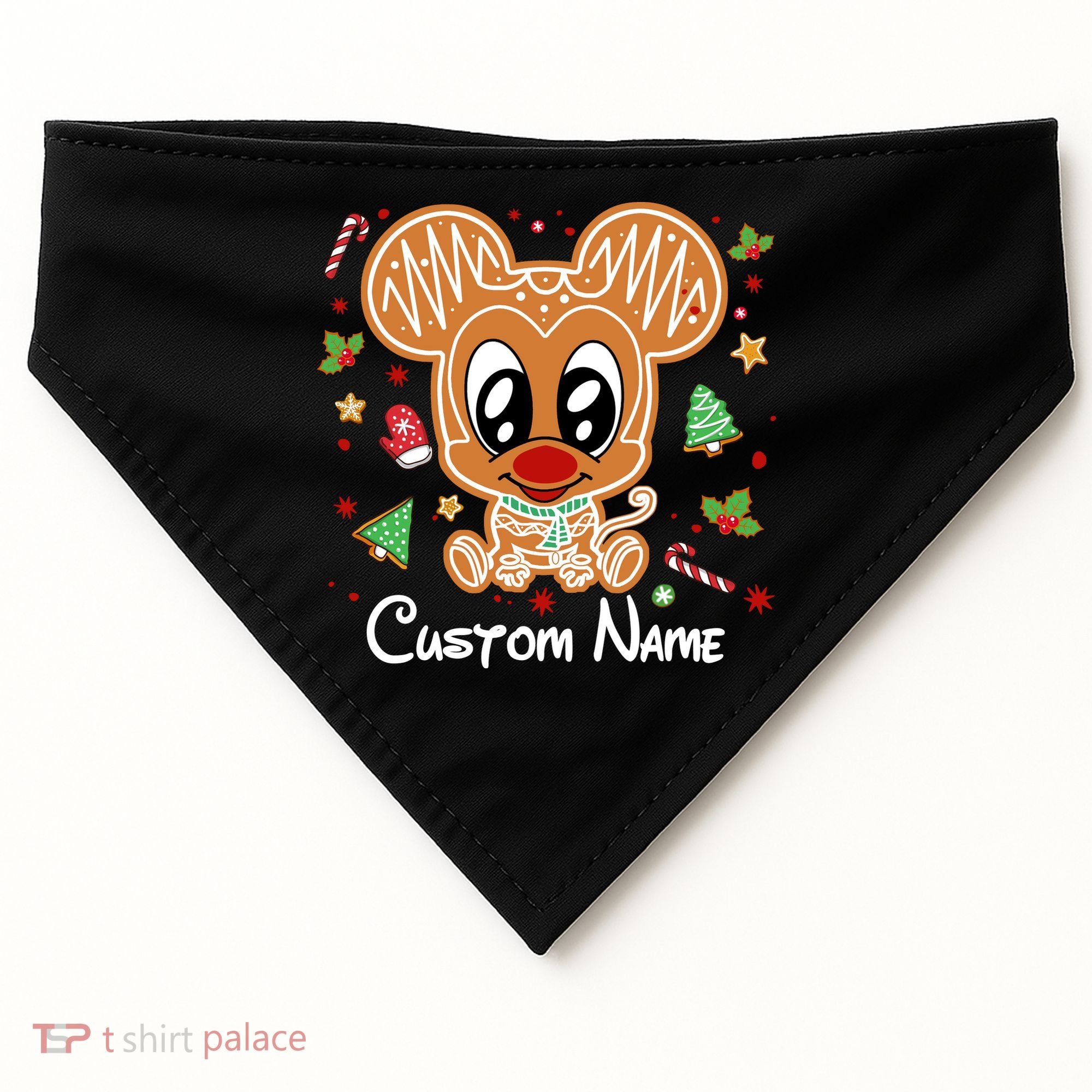 Personalized Custom Name Cute Mouse Family Christmas USA-Made Doggie Bandana