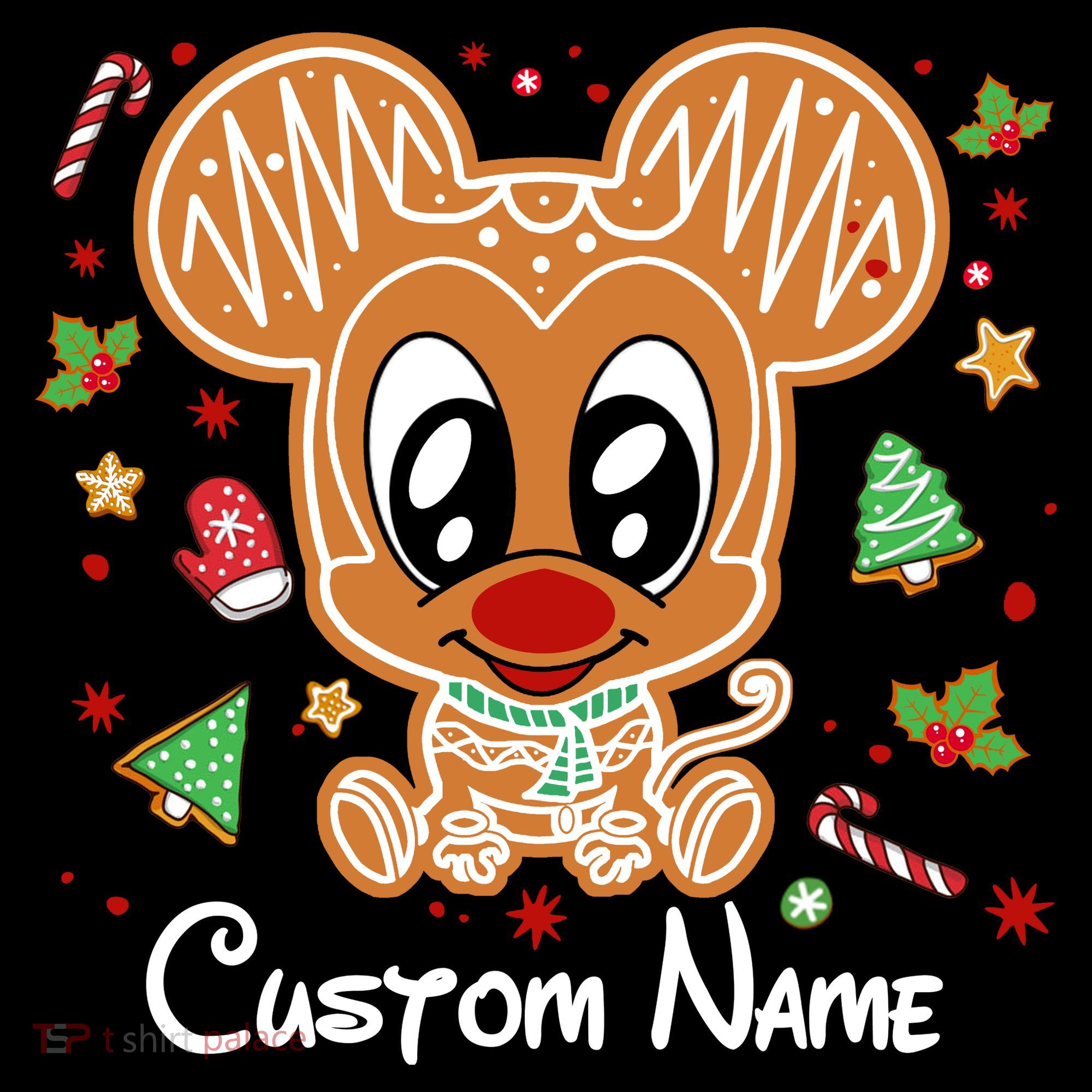 Personalized Custom Name Cute Mouse Family Christmas Button