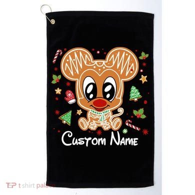 Personalized Custom Name Cute Mouse Family Christmas Golf Towel