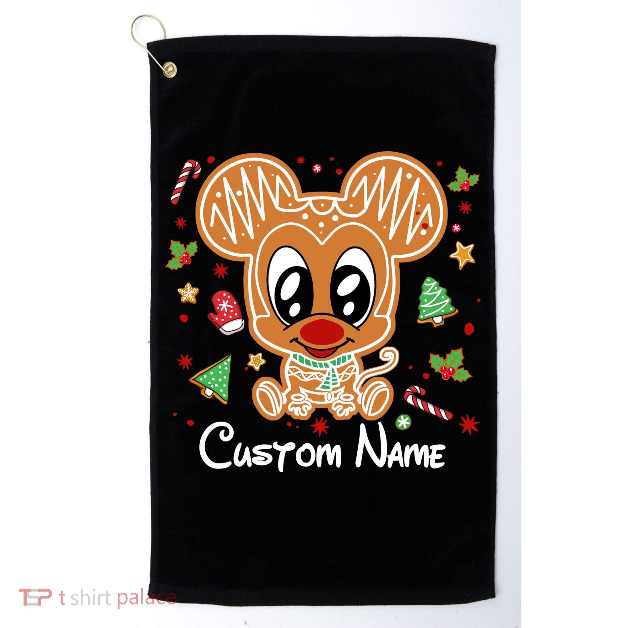 Personalized Custom Name Cute Mouse Family Christmas Golf Towel