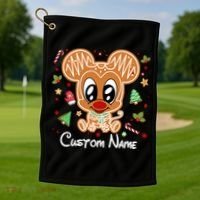 Personalized Custom Name Cute Mouse Family Christmas Golf Towel thumb 1