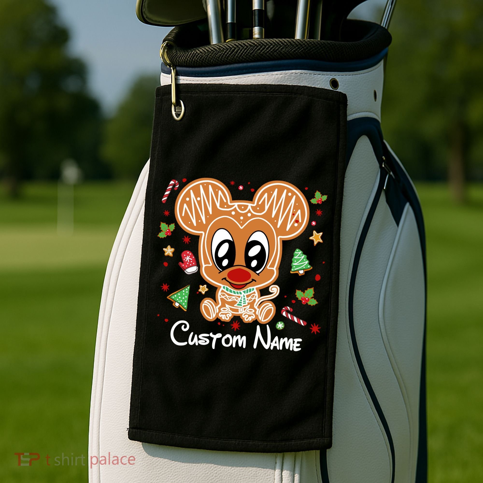 Personalized Custom Name Cute Mouse Family Christmas Golf Towel