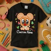 Personalized Custom Name Cute Mouse Family Christmas Kids T-Shirt thumb 3