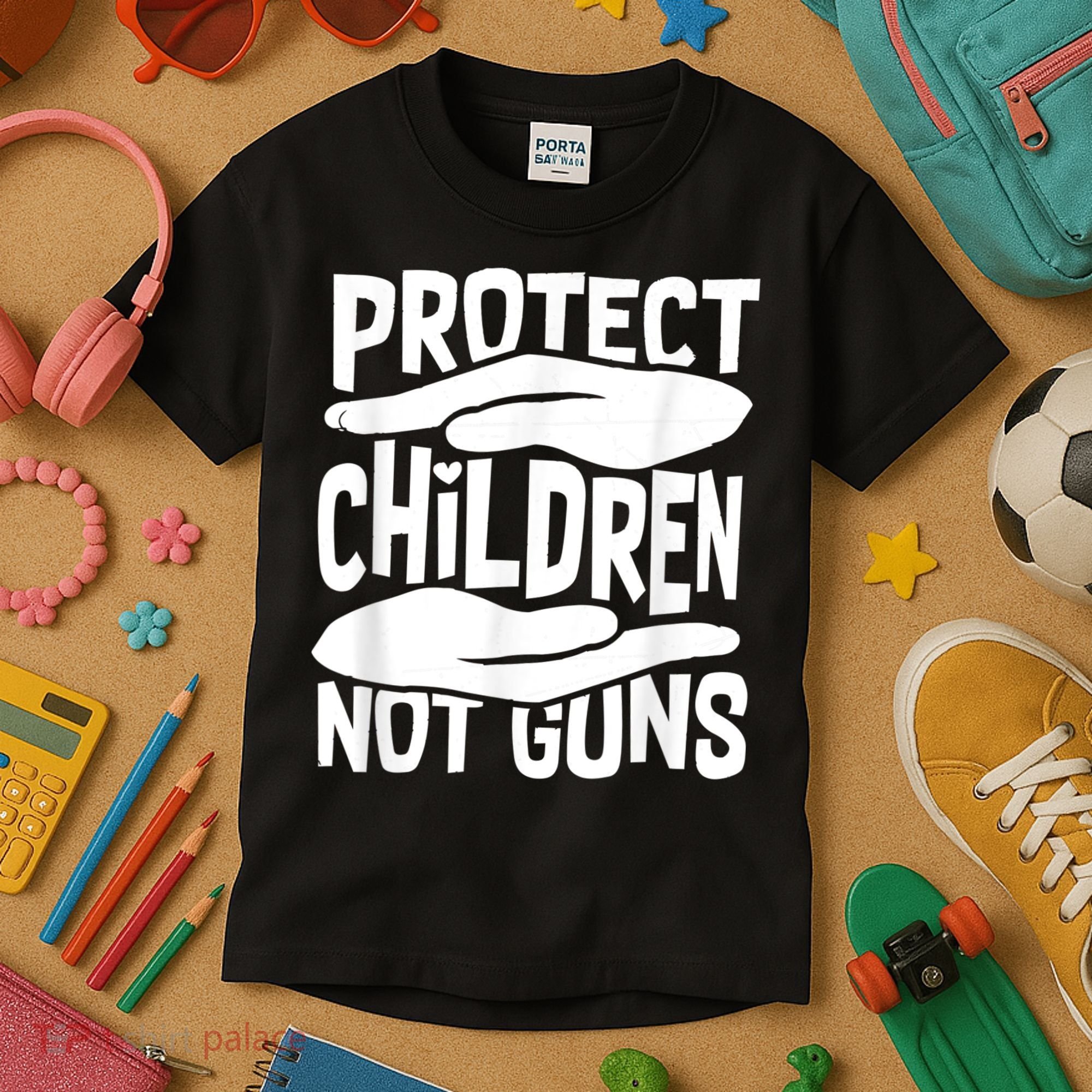 Protect Children Not Guns Wear Orange Enough Gun Violence Kids T-Shirt