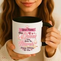 Personalized Custom Name This Queen Was Born In March Happy Birthday To Me Coffee Mug thumb 3