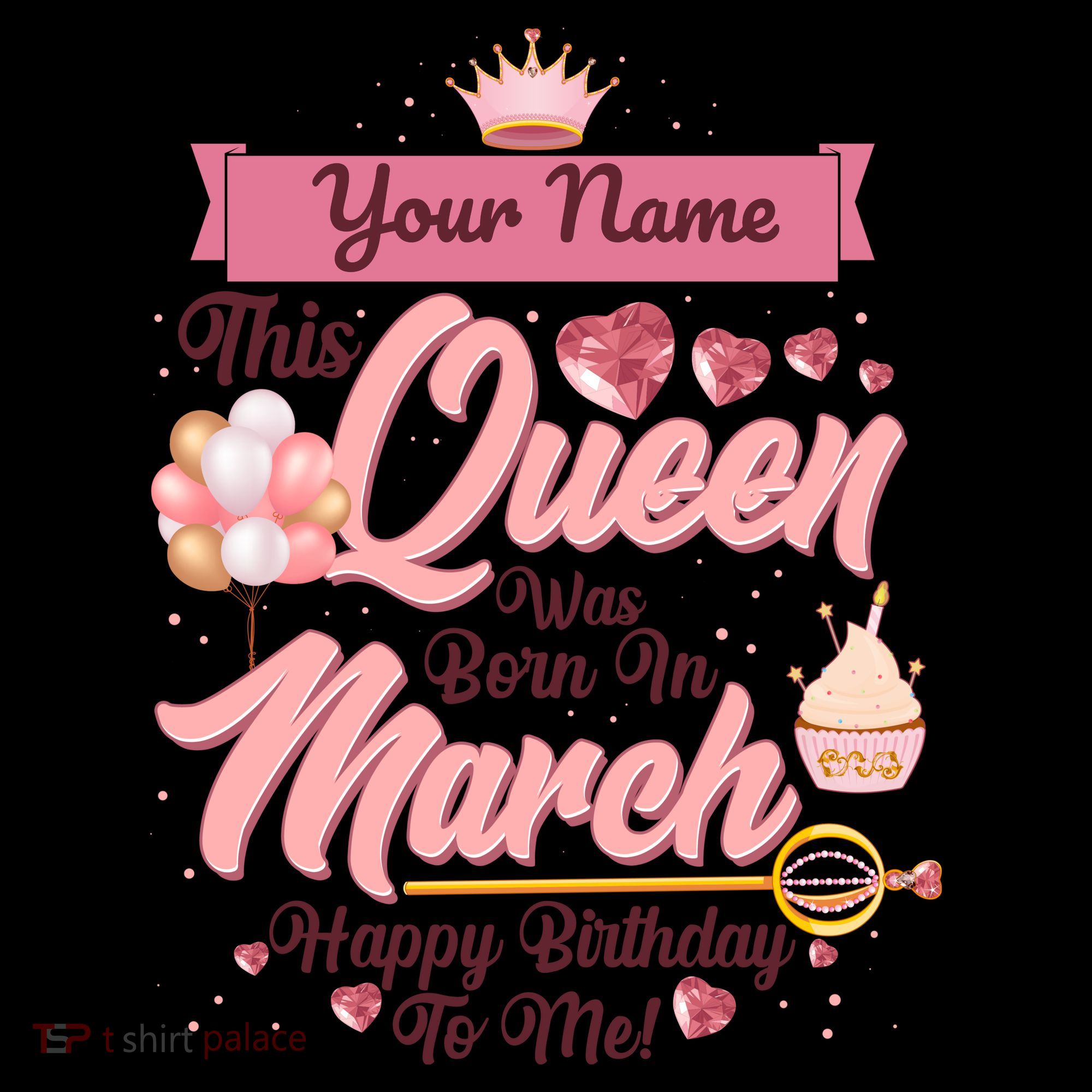 Personalized Custom Name This Queen Was Born In March Happy Birthday To Me Coffee Mug