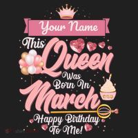 Personalized Custom Name This Queen Was Born In March Happy Birthday To Me Tumbler thumb 3