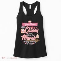 Personalized Custom Name This Queen Was Born In March Happy Birthday To Me Women's Tank Top thumb 0