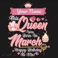 Personalized Custom Name This Queen Was Born In March Happy Birthday To Me Women's Tank Top thumb 5