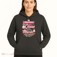 Personalized Custom Name This Queen Was Born In March Happy Birthday To Me Hoodie thumb 5
