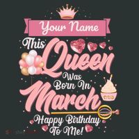 Personalized Custom Name This Queen Was Born In March Happy Birthday To Me Mousepad thumb 1