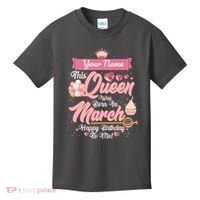 Personalized Custom Name This Queen Was Born In March Happy Birthday To Me Kids T-Shirt thumb 0