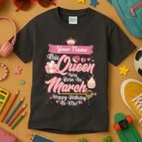 Personalized Custom Name This Queen Was Born In March Happy Birthday To Me Kids T-Shirt thumb 3