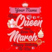 Personalized Custom Name This Queen Was Born In March Happy Birthday To Me Santa Hat thumb 1