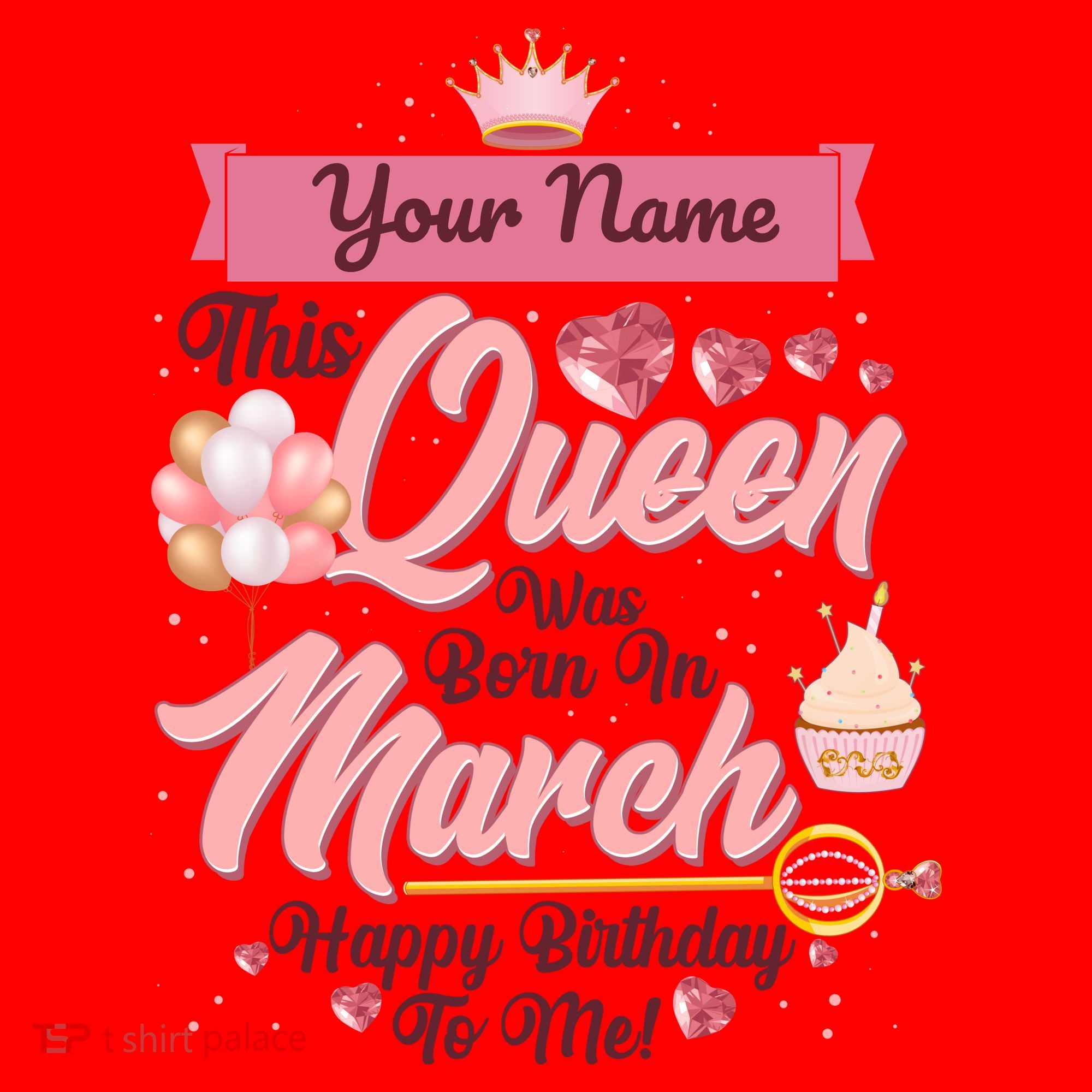Personalized Custom Name This Queen Was Born In March Happy Birthday To Me Santa Hat