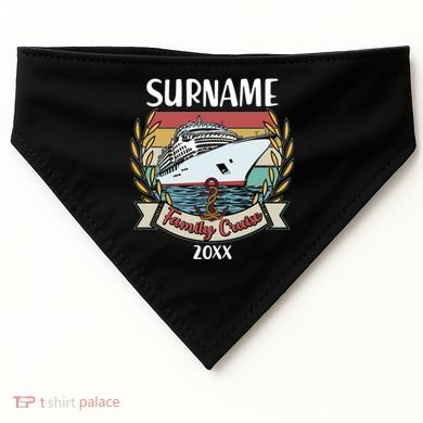 Personalized Custom Name And Year Family Cruise USA-Made Doggie Bandana