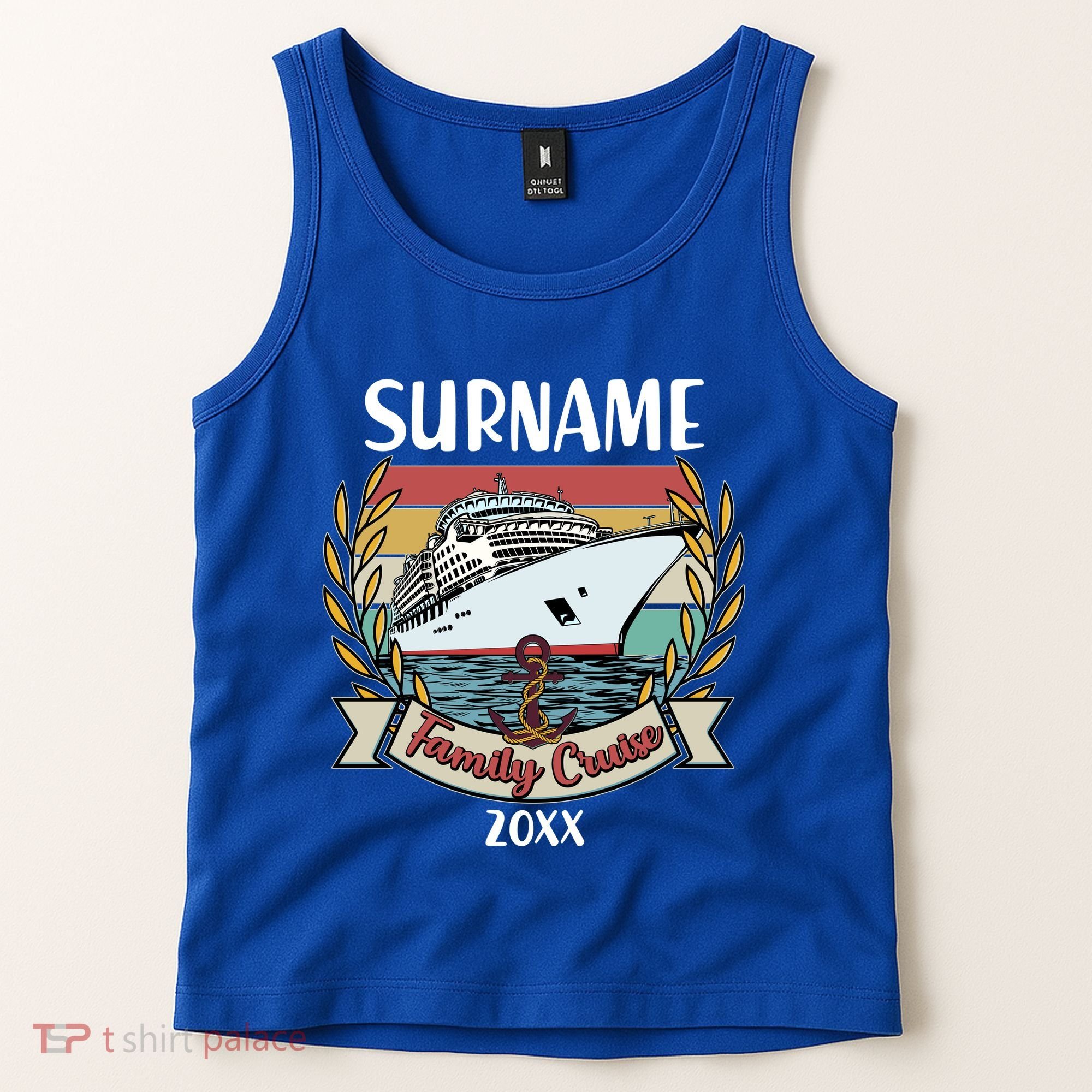 Personalized Custom Name And Year Family Cruise Tank Top