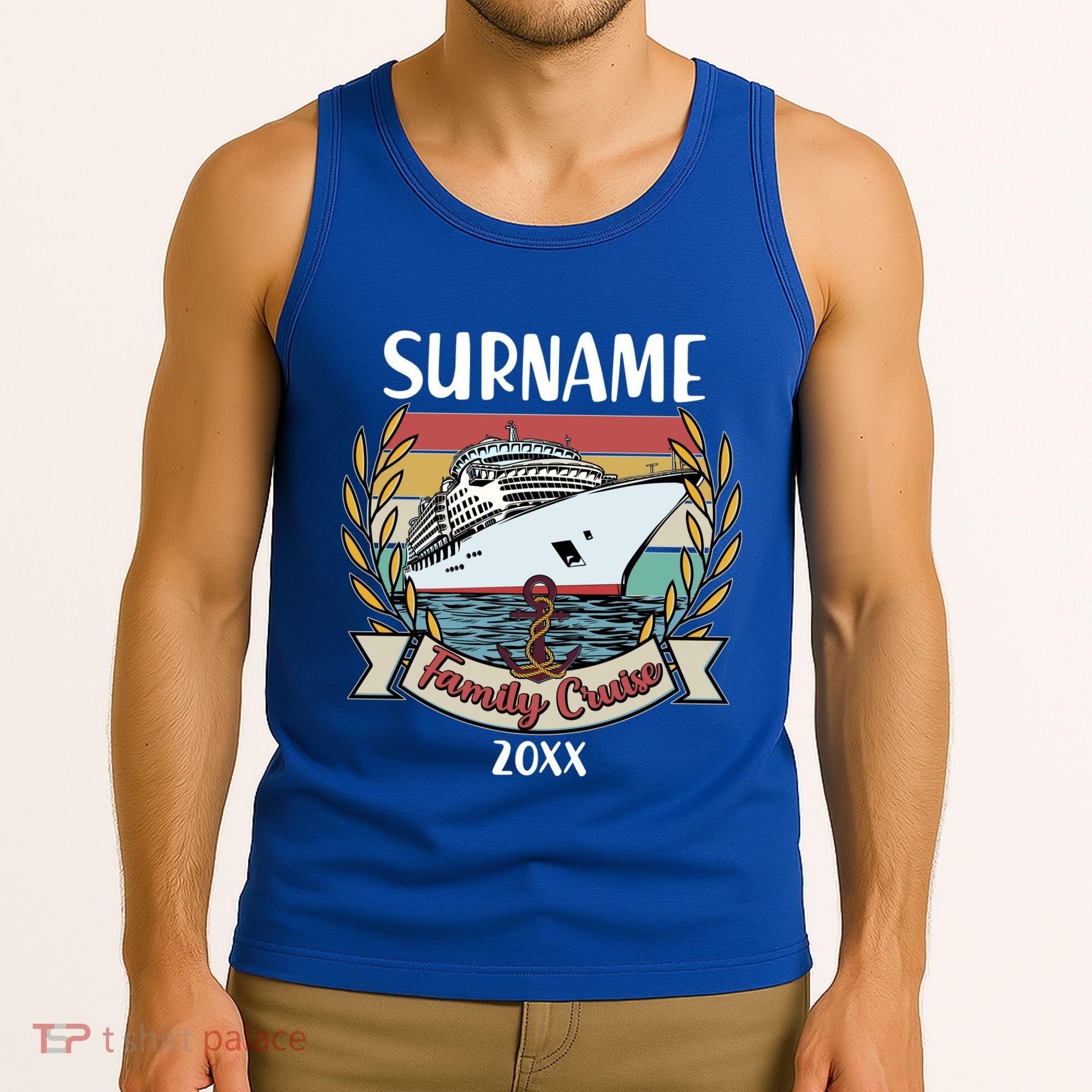 Personalized Custom Name And Year Family Cruise Tank Top