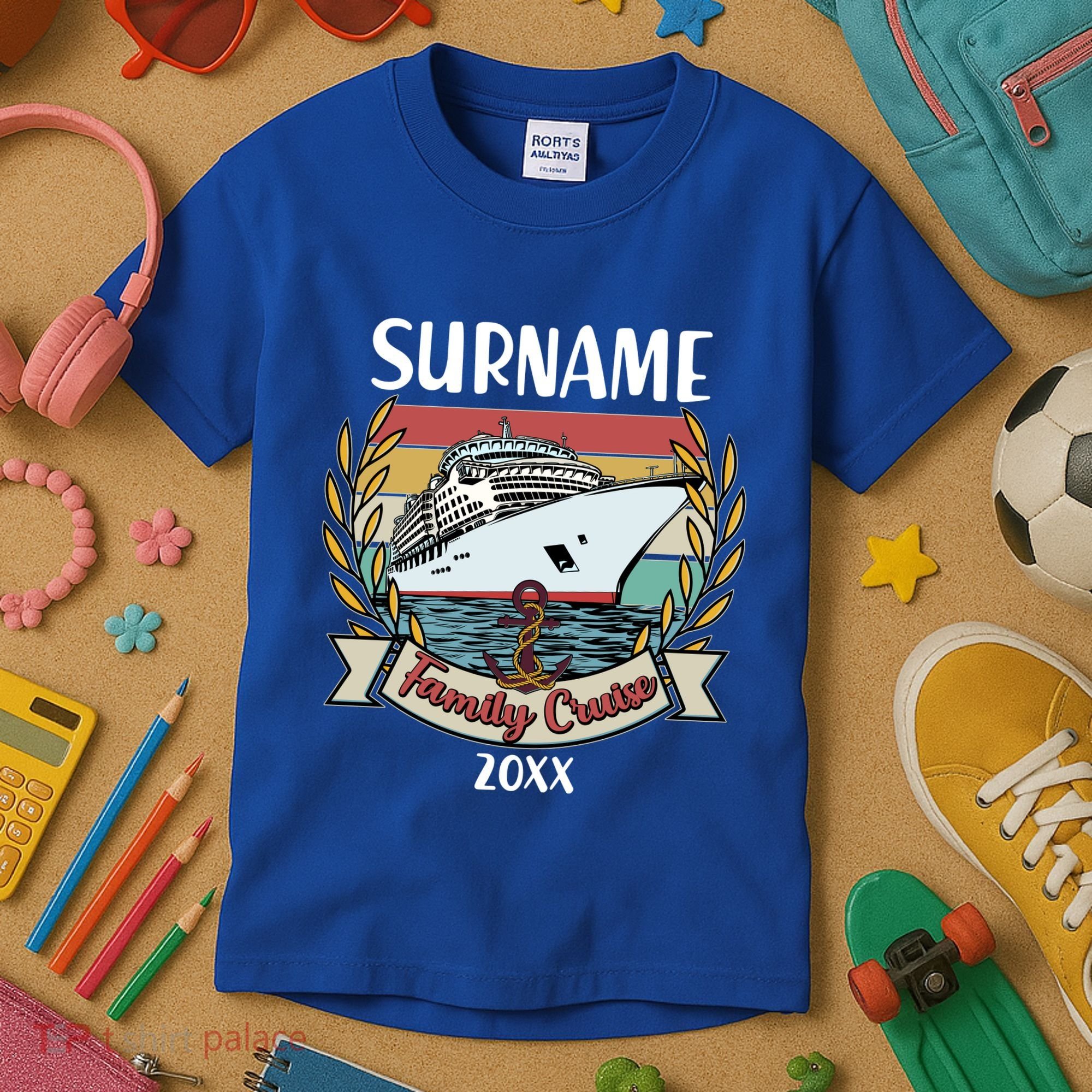 Personalized Custom Name And Year Family Cruise Kids T-Shirt