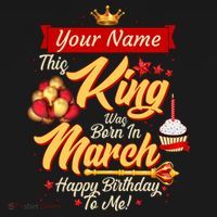 Personalized Custom Name This King Was Born In March Happy Birthday To Me Coaster thumb 2