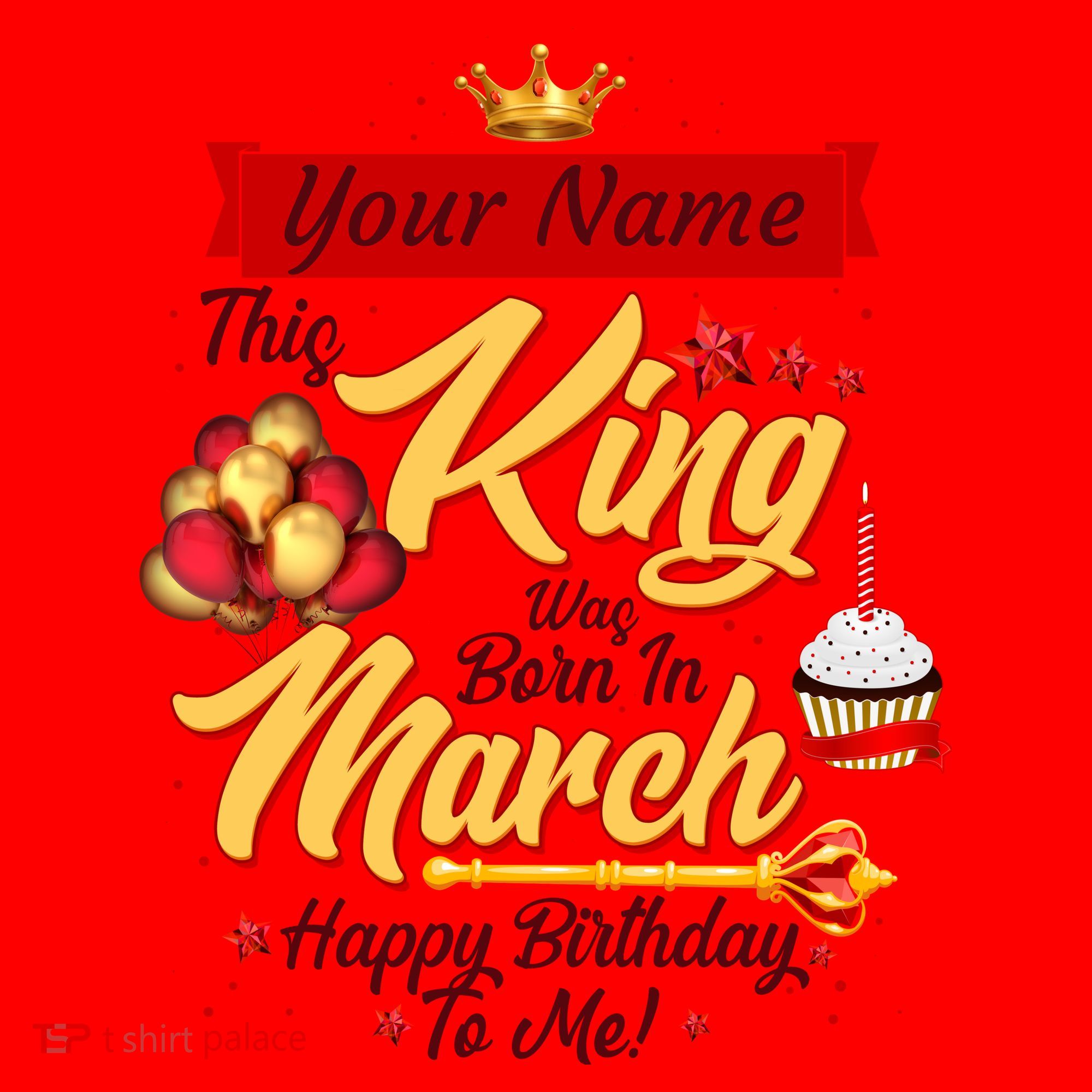 Personalized Custom Name This King Was Born In March Happy Birthday To Me Santa Hat