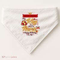 Personalized Custom Name This King Was Born In March Happy Birthday To Me USA-Made Doggie Bandana thumb 0