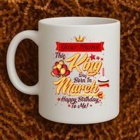 Personalized Custom Name This King Was Born In March Happy Birthday To Me Coffee Mug thumb 2