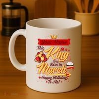 Personalized Custom Name This King Was Born In March Happy Birthday To Me Coffee Mug thumb 4