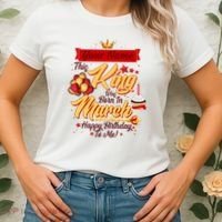 Personalized Custom Name This King Was Born In March Happy Birthday To Me Women's T-Shirt thumb 2