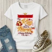Personalized Custom Name This King Was Born In March Happy Birthday To Me Women's T-Shirt thumb 3