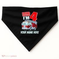 Personalized Custom Name Cute Funny Sound The Alarm I'm 4 Four USA-Made Doggie Bandana thumb 0
