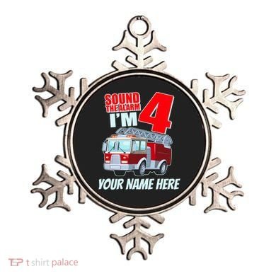 Personalized Custom Name Cute Funny Sound The Alarm I'm 4 Four Ornament