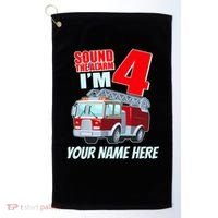 Personalized Custom Name Cute Funny Sound The Alarm I'm 4 Four Golf Towel thumb 0