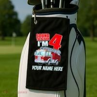 Personalized Custom Name Cute Funny Sound The Alarm I'm 4 Four Golf Towel thumb 2