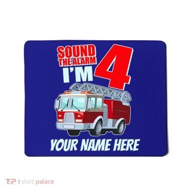Personalized Custom Name Cute Funny Sound The Alarm I'm 4 Four Mousepad