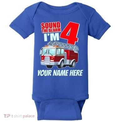 Personalized Custom Name Cute Funny Sound The Alarm I'm 4 Four Baby Bodysuit
