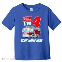 Personalized Custom Name Cute Funny Sound The Alarm I'm 4 Four Toddler T-Shirt thumb 0