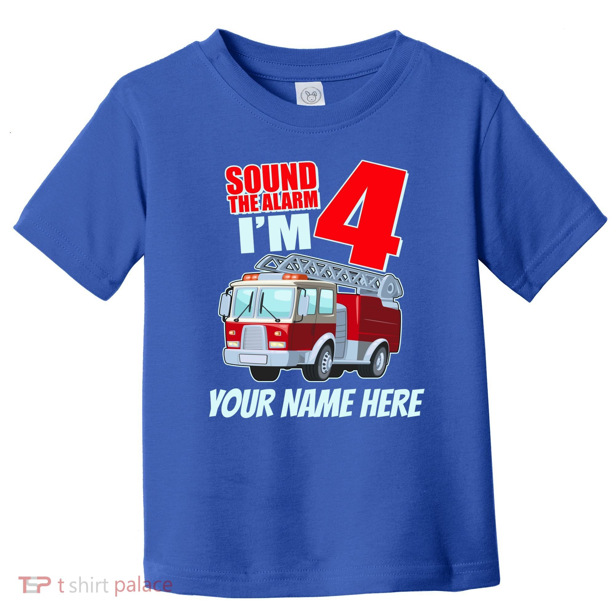 Personalized Custom Name Cute Funny Sound The Alarm I'm 4 Four Toddler T-Shirt
