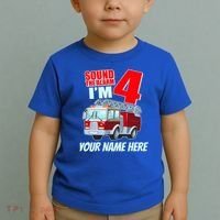 Personalized Custom Name Cute Funny Sound The Alarm I'm 4 Four Toddler T-Shirt thumb 2