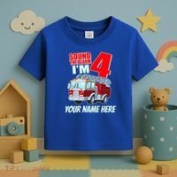 Personalized Custom Name Cute Funny Sound The Alarm I'm 4 Four Toddler T-Shirt thumb 3