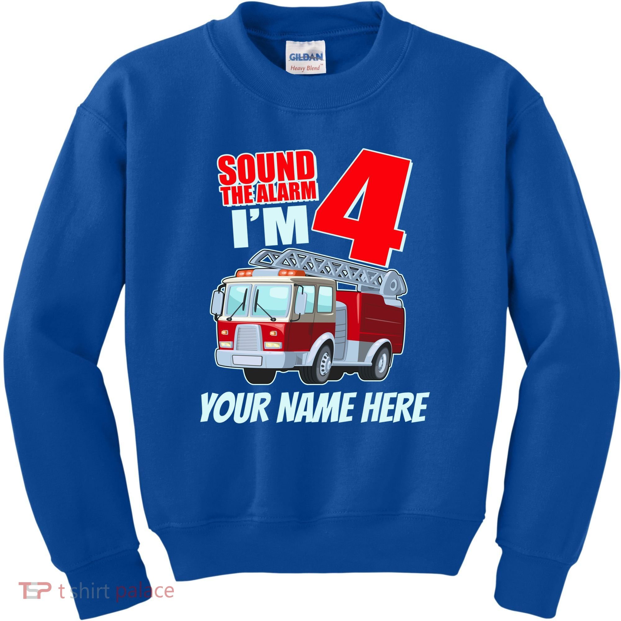 Personalized Custom Name Cute Funny Sound The Alarm I'm 4 Four Kids Sweatshirt
